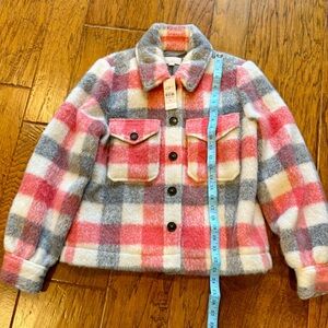 Loft Heavy Sherpa, Jacket- NWT, XS, Pink, Gray, Ivory, - wool blend.